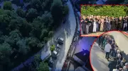 Bursa'da 60 yıllık bayramlaşma geleneği: 1,2 km kuyruk havadan görüntülendi