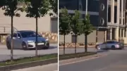 Bursa'da trafik magandası cadde ortasında drift attı