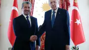 Cumhurbaşkanı Erdoğan, IKBY Başbakanı Barzani'yi Dolmabahçe'de Kabul Etti