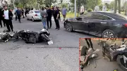 Diyarbakır'da korkunç kaza: Motosiklet park halindeki otomobile çarptı, ikiye ayrıldı
