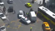 Dolmabahçe'de kadın polise araç çarptı: Durumu ağır