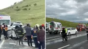 Elazığ-Bingöl yolunda ters dönen otomobilde 1 ölü, 3 yaralı