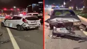 Elazığ'da makas atan otomobil otomobile çarptı: 2 yaralı, kaza anı kamerada