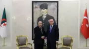 Erdoğan, Cezayir Cumhurbaşkanı Tebbun'u Esenboğa'da karşıladı