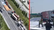 Esenyurt TEM Otoyolu'nda akaryakıt tankeri TIR'la çarpıştı: Metrelerce kuyruk