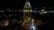 Galata Kulesi'nde 'kültürel miras' temalı ışık gösterisi yapıldı