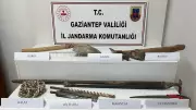 Gaziantep'te izinsiz define kazısı yapan 2 kişi suçüstü yakalandı