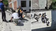 İşçileri taşıyan vinç devrildi: 2 yaralı