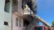 Isparta'da yangında mahsur kalan 2'si çocuk 6 kişi kurtarıldı