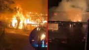 Karabük'te korkutan yangın: Ahşap evler alevlere teslim oldu