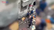 Kağıthane'de sinir krizi: Camları kırıp eşyaları sokağa attı