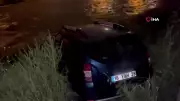 Kontrolden çıkan araç Bursa'da dereye uçtu, sürücü kaçtı