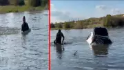 Kırşehir'de otomobil köprüden nehre uçtu, sürücü kendi imkanlarıyla kurtuldu
