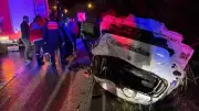 Kütahya'da takla atan otomobilde 4 kişi yaralandı