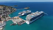 Kuşadası'na yanaşan 4 kruvaziyer 9 bin 125 turist getirdi