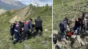 Malatya'da kayalıklarda mahsur kalan yaşlı kadın kurtarıldı
