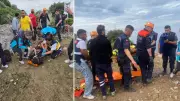 Menderes'te jandarma personeli yüksekten düştü, kurtarıldı