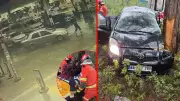Muğla'da feci kaza: Kontrolü kaybeden sürücü önce yayaya çarptı, sonra ağaca saplandı