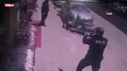 Çorlu'da iki polisi şehit eden saldırganın yakalanma anı güvenlik kamerasında