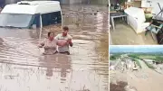 Sağanak yağış Türkiye'de hayatı felç etti, sel suları araçları sürükledi