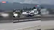 Sahibinden kaçan keçi orta refüjden atlayarak kaçtı