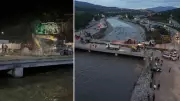 Tokat'ta Yeşilırmak'ta taşkın riski: Çedaş Köprüsü yıkılıyor