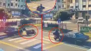 Trabzon'da feci kaza: Yaya geçidinde otomobil motosiklete çarptı, sürücü metrelerce sürüklendi