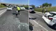 Trafik Polisi Figani Garip, Kaza Yerinde Süpürgeyle Yolu Temizledi
