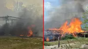 Yol verme kavgasında 3 kişiyi katleden şüphelinin ailesine ait ağılda yangın çıktı