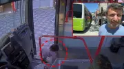 Zonguldak'ta 2 yaşındaki bebek emekleyerek otobüse bindi