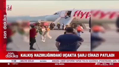 Ankara Esenboğa'da panik: Uçakta taşınabilir şarj cihazı duman çıkardı, yolcular tahliye edildi