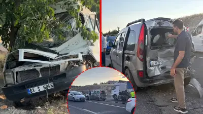 Şanlıurfa'da zincirleme kaza: Tır, minibüs ve otomobil çarpıştı, 4 yaralı