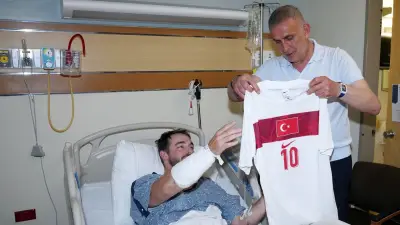 Hacıosmanoğlu, kaza geçiren polis McGhee'yi hastanede ziyaret etti