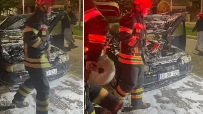 Kale Mahallesi'nde seyir halindeki otomobil alev aldı