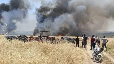 Karkamış'ta 400 Dönüm Buğday Tarlası Küle Döndü