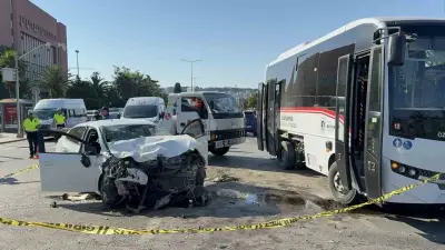 Samsun'da otomobil ile halk otobüsü çarpıştı: 7 yaralı