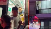 Aksaray'da intihar girişimi: Genç ambulans kapısından fırlayıp gazeteciye saldırdı