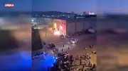 Bornova'da nişan kutlamasında havai fişek kalabalığın üzerine patladı: Korku dolu anlar kamerada