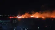 Burhaniye'de örtü yangını! Ekipler alevlere müdahale ediyor
