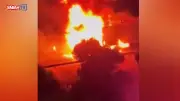Esenyurt TEM'de TIR alev alev yandı: Kullanılamaz hale geldi