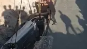 Gaziantep'te Kontrolden Çıkan Lüks Otomobil Köprü İnşaatı Çukuruna Düştü