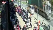 Karaman'da tırın çarptığı motosiklet sürücüsü ölümden döndü