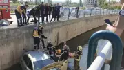 Kayseri'de otomobil sulama kanalına uçtu: Kadın sürücü kurtarıldı