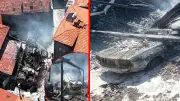Kütahya Domaniç'te avludan araçlara sıçrayan yangın: 3 ev hasarlı, 2 araç kül oldu
