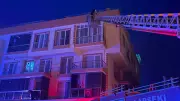 Lapseki'de apartman bodrum katında yangın: 6 kişi hastanede