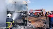 Mardin'de Korku Dolu Anlar: Buğday Yüklü Tır Alevlere Teslim Oldu
