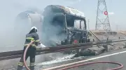 Mardin'de Seyir Halindeki Tırda Yangın Söndürüldü
