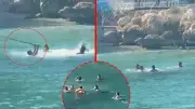 Mersin'de Deniz Ortasında Sopalı Kavga Şaşkına Çevirdi