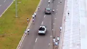Paraguay'da Maraton Sırasında Polis Kovalamacası Dronla Görüntülendi