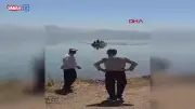 Siirt'te bahçede fenalaşan hasta tekneyle ambulansa ulaştırıldı